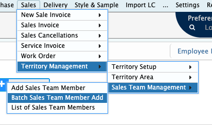 Batch Sales Team Member Add